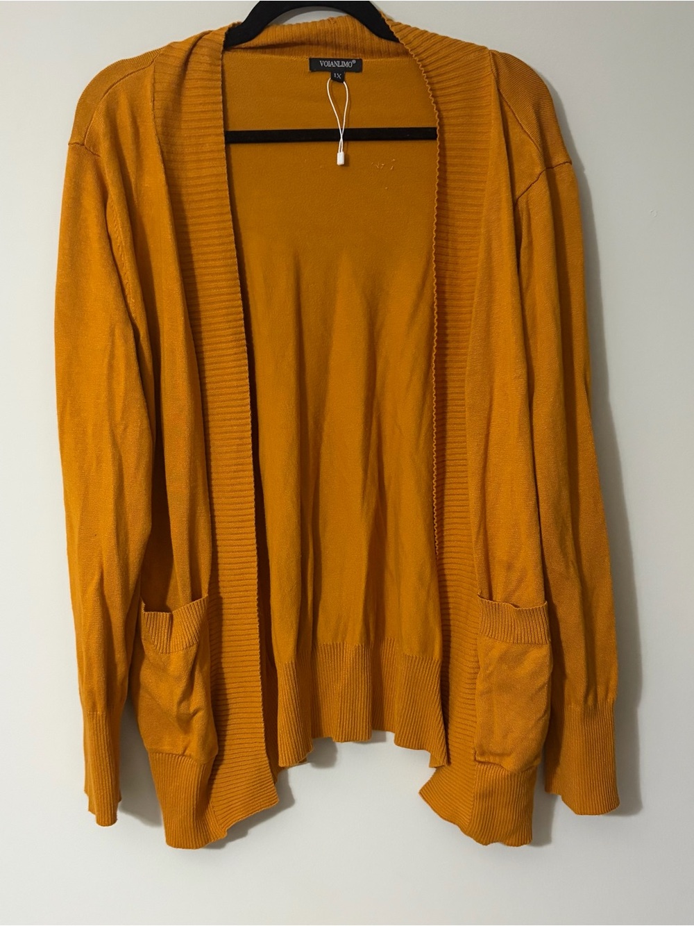 Amazon Women's Open-Front Mustard Cardigan Sweater